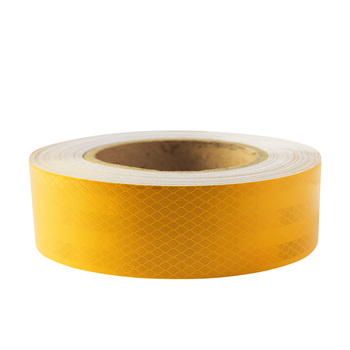 เทปติดพื้นสะท้อนแสงสีเหลือง รังผึ้ง Yellow reflective floor grid tape